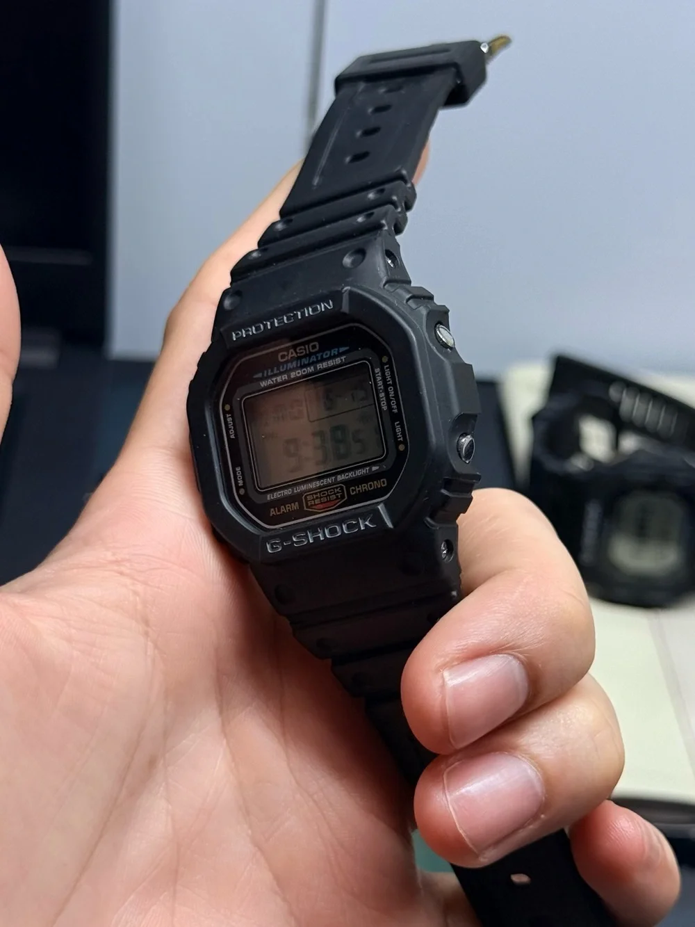 Casio G-Shock Digital Watch — Black with Green Backlight